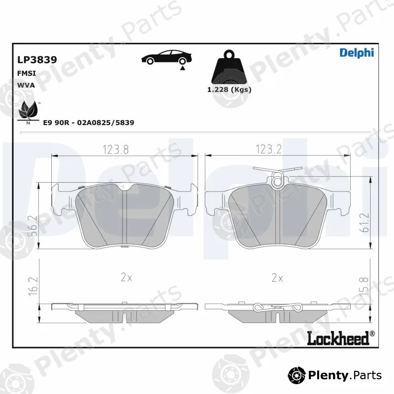 Delphi LP3839 — Brake Pad Set, disc brake