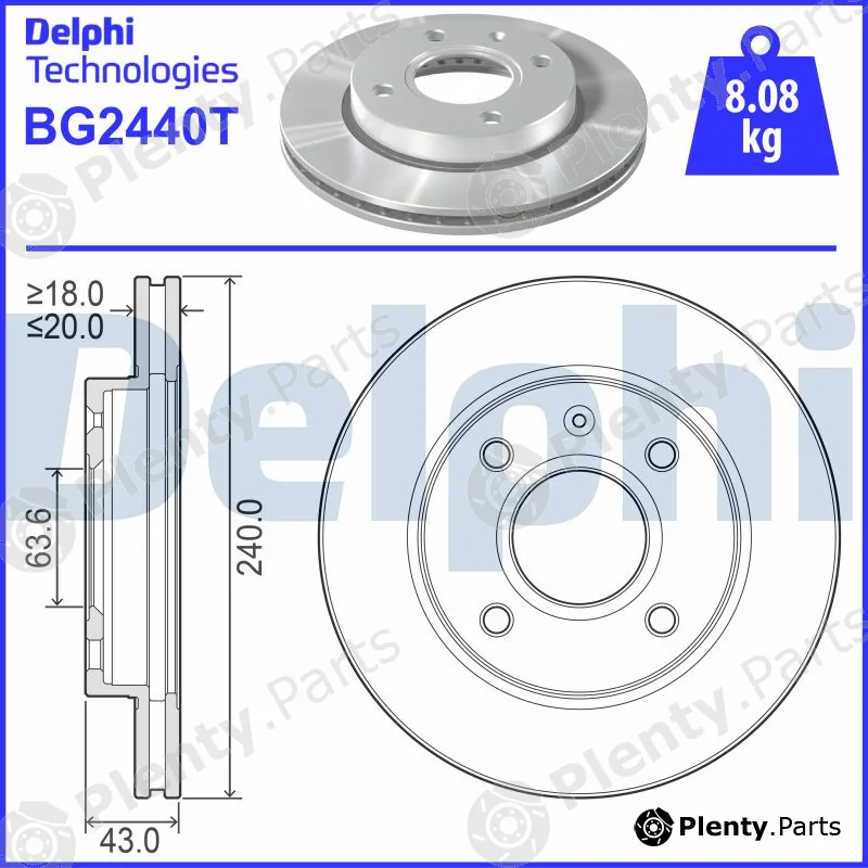 Delphi BG2440T — Brake Disc