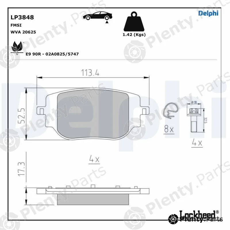 Delphi LP3848 — Brake Pad Set, disc brake