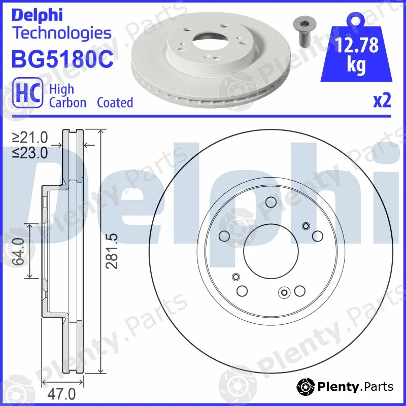 Delphi BG5180C — Brake Disc