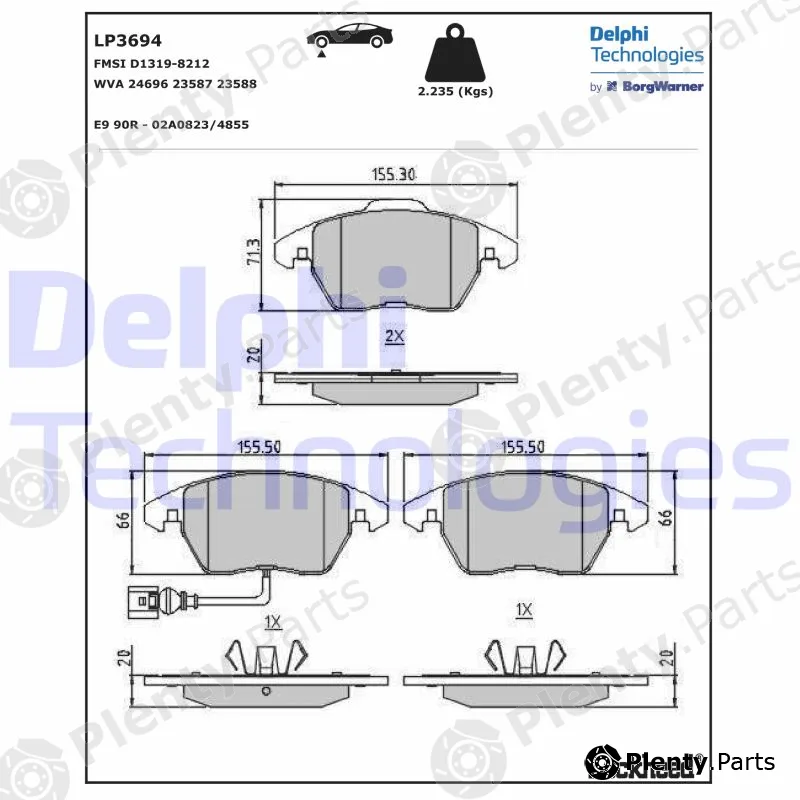 Delphi LP3694 — Brake Pad Set, disc brake