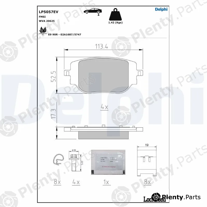 Delphi LP5057EV — Brake Pad Set, disc brake