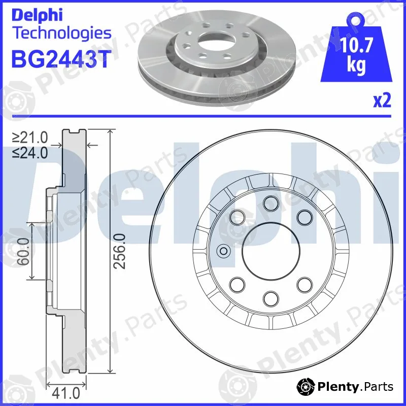 Delphi BG2443T — Brake Disc