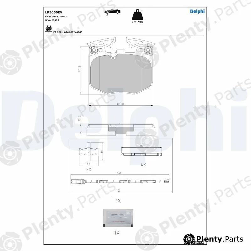 Delphi LP5066EV — Brake Pad Set, disc brake