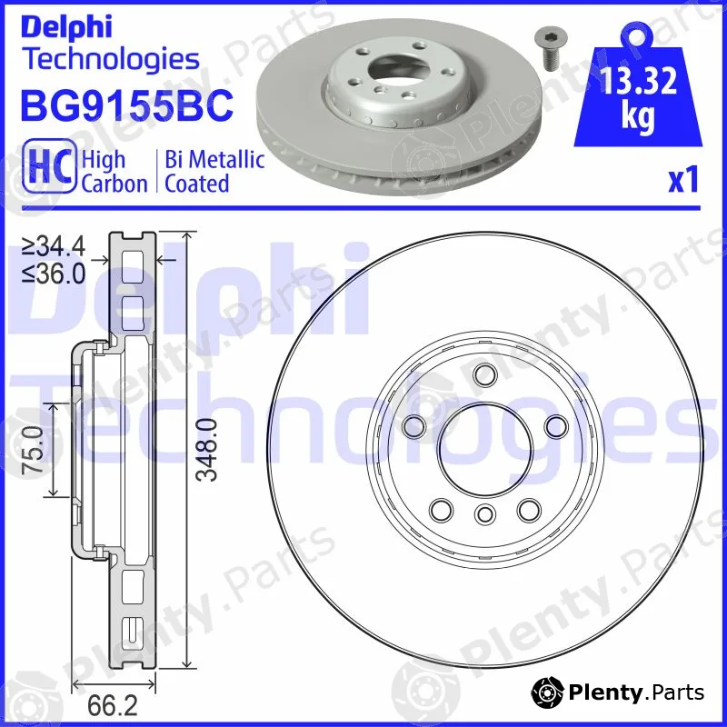 Delphi BG9155BC — Brake Disc