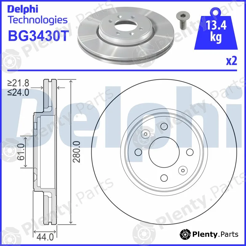 Delphi BG3430T — Brake Disc
