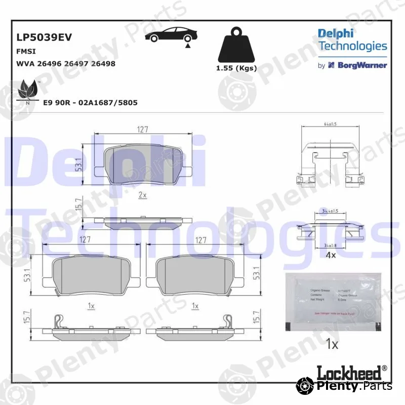 Delphi LP5039EV — Brake Pad Set, disc brake