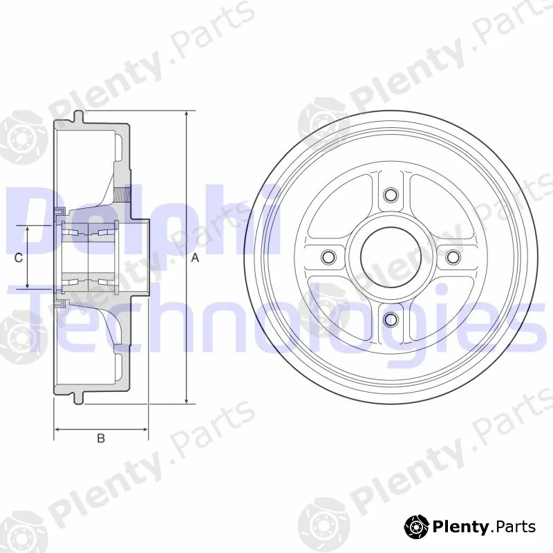 Delphi BFR595 — Brake Drum