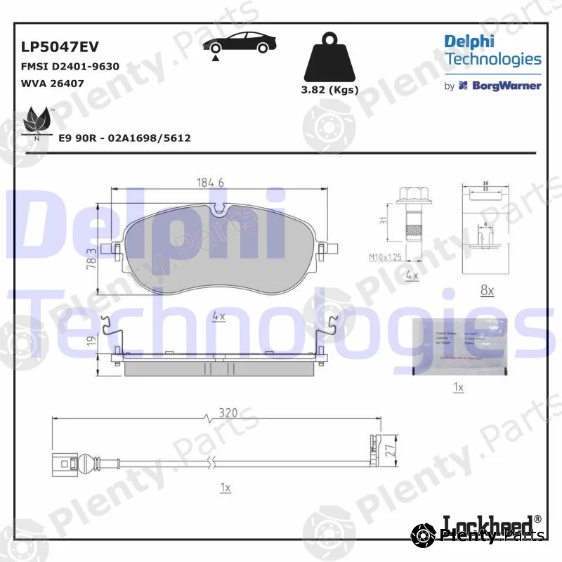 Delphi LP5047EV — Brake Pad Set, disc brake