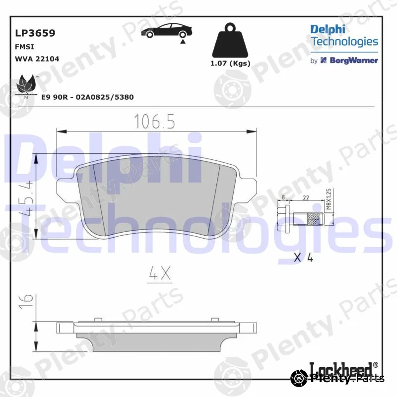 Delphi LP3659 — Brake Pad Set, disc brake