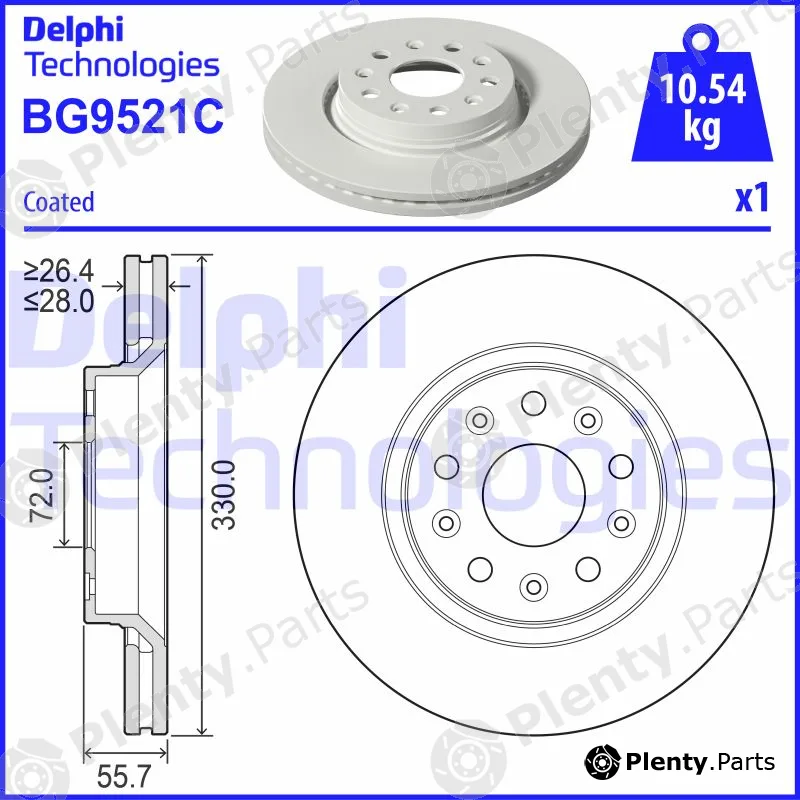 Delphi BG9521C — Brake Disc