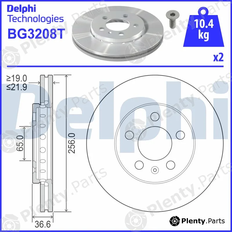 Delphi BG3208T — Brake Disc