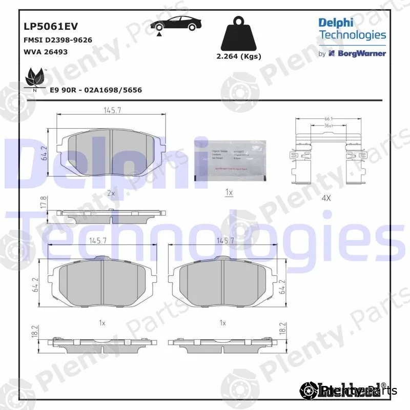 Delphi LP5061EV — Brake Pad Set, disc brake