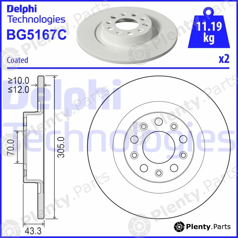 Delphi BG5167C — Brake Disc