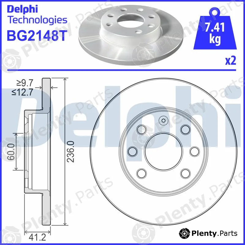 Delphi BG2148T — Brake Disc