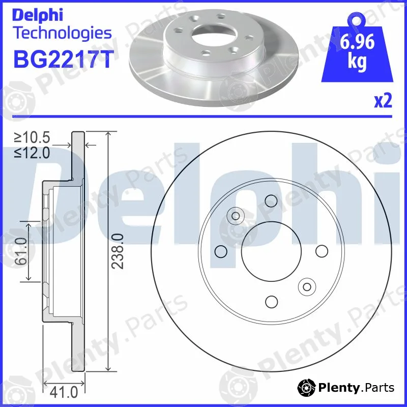 Delphi BG2217T — Brake Disc