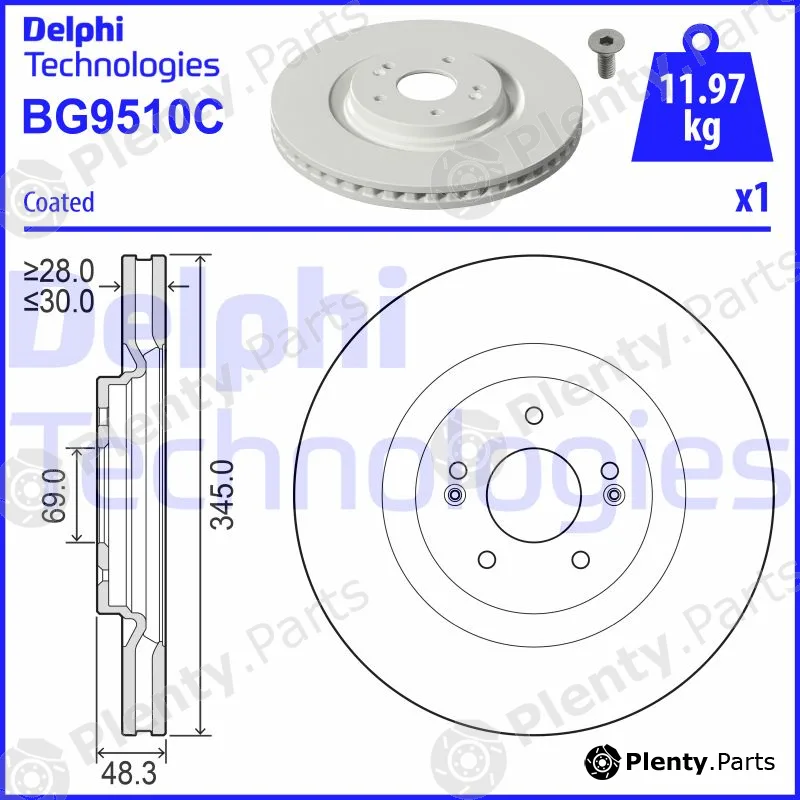 Delphi BG9510C — Brake Disc