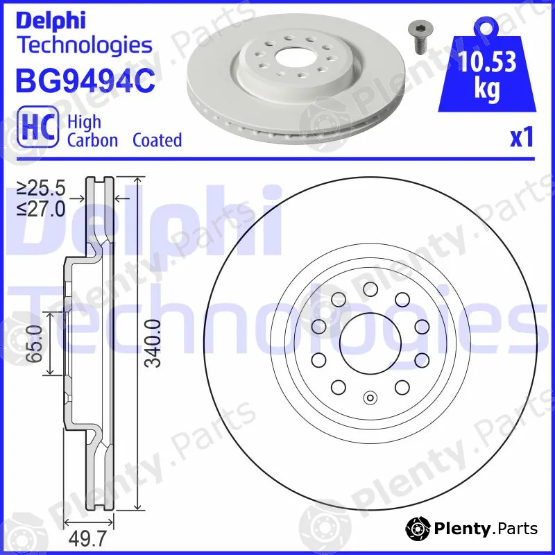Delphi BG9494C — Brake Disc
