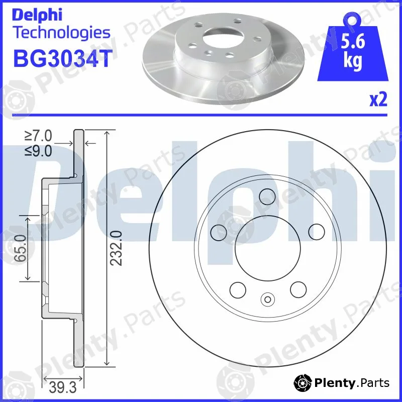 Delphi BG3034T — Brake Disc