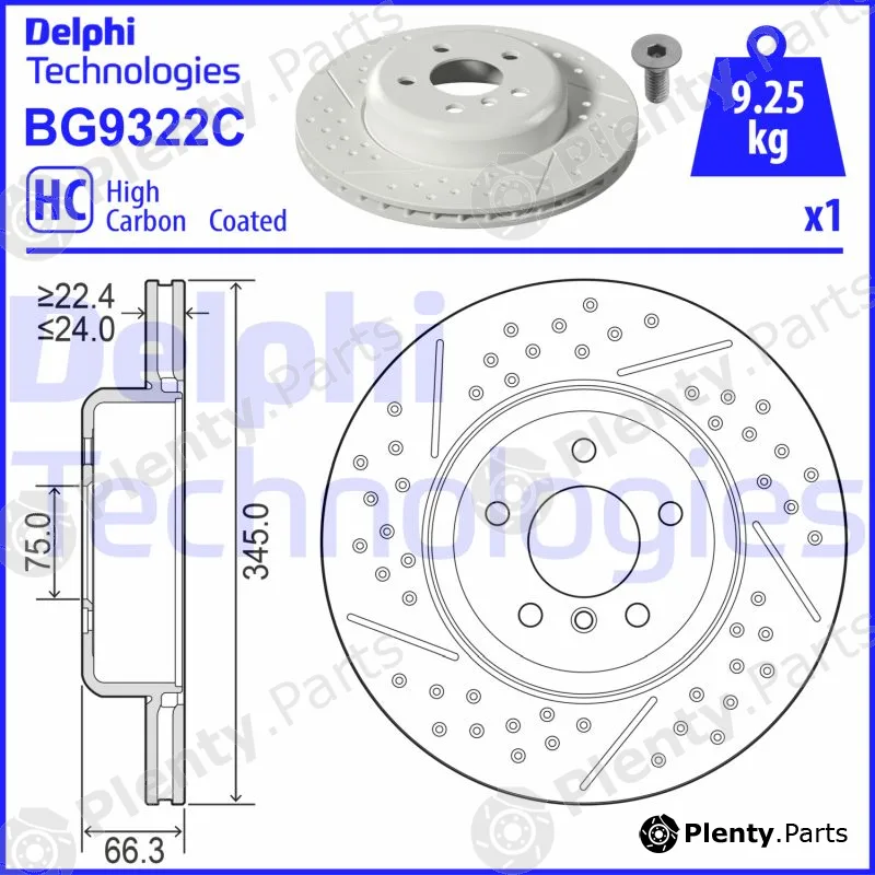 Delphi BG9322C-19B1 — Brake Disc