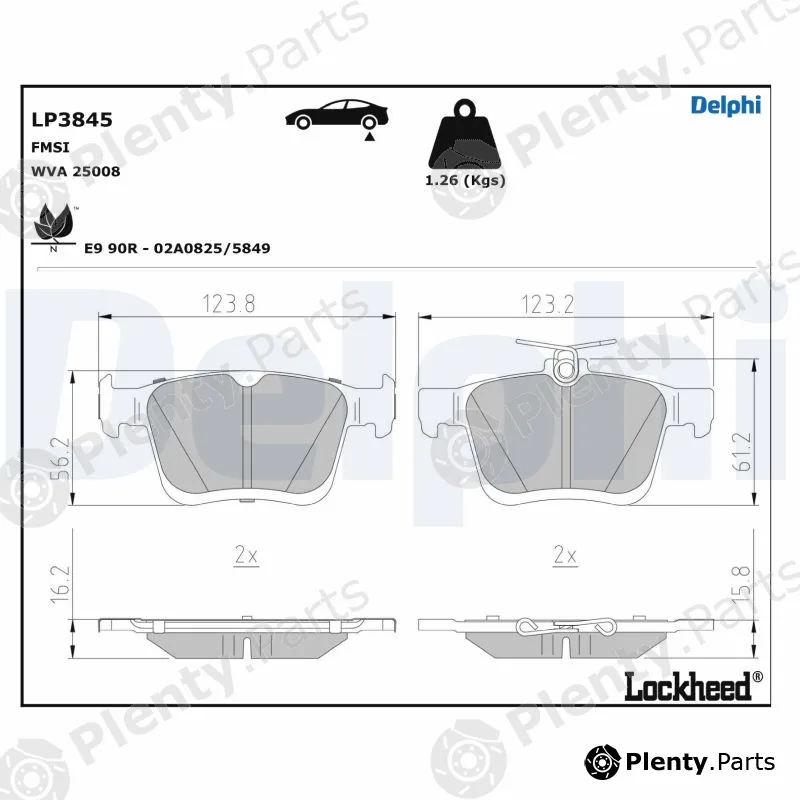 Delphi LP3845 — Brake Pad Set, disc brake