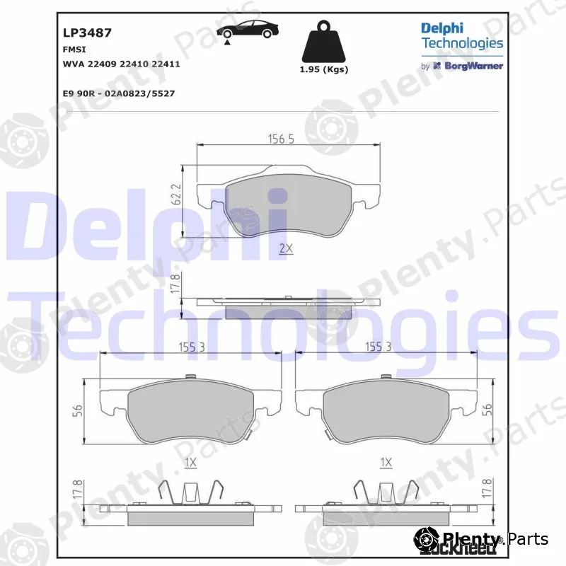 Delphi LP3487 — Brake Pad Set, disc brake