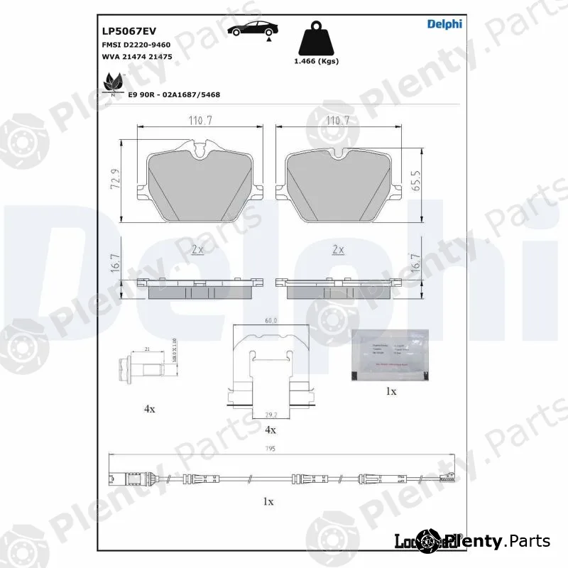 Delphi LP5067EV — Brake Pad Set, disc brake
