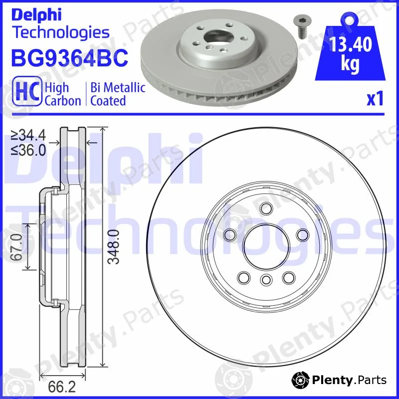 Delphi BG9364BC — Brake Disc