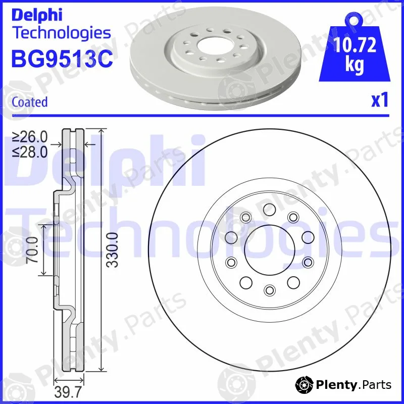 Delphi BG9513C — Brake Disc