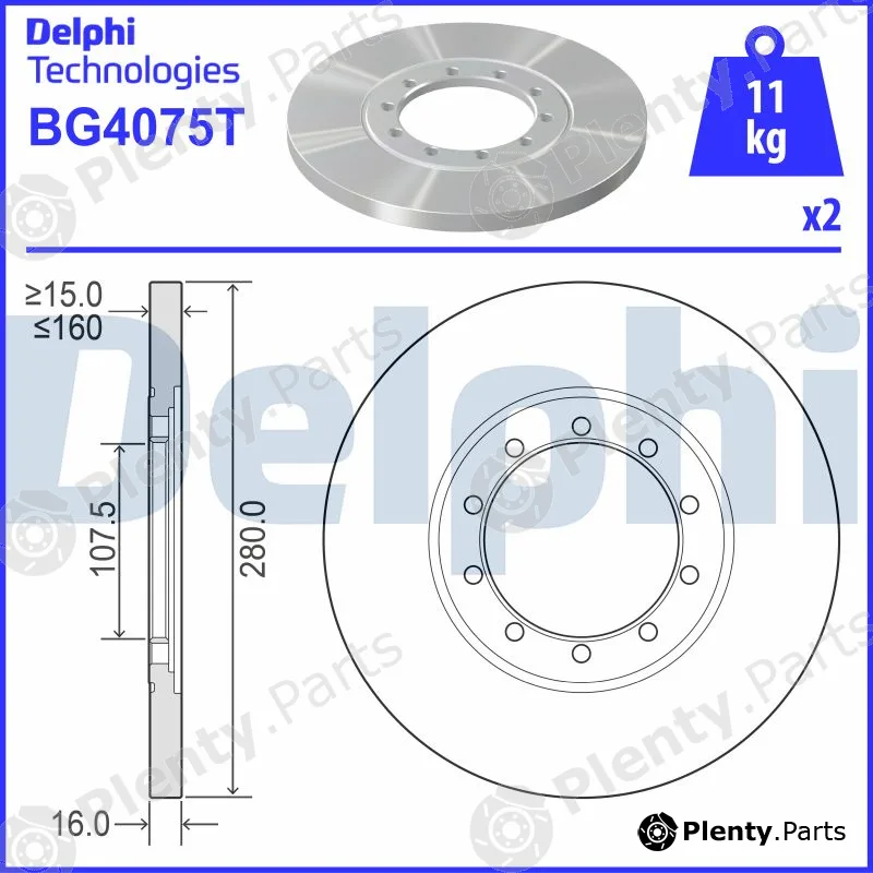 Delphi BG4075T — Brake Disc