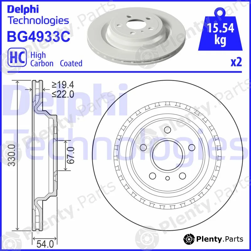 Delphi BG4933C-18B1 — Brake Disc