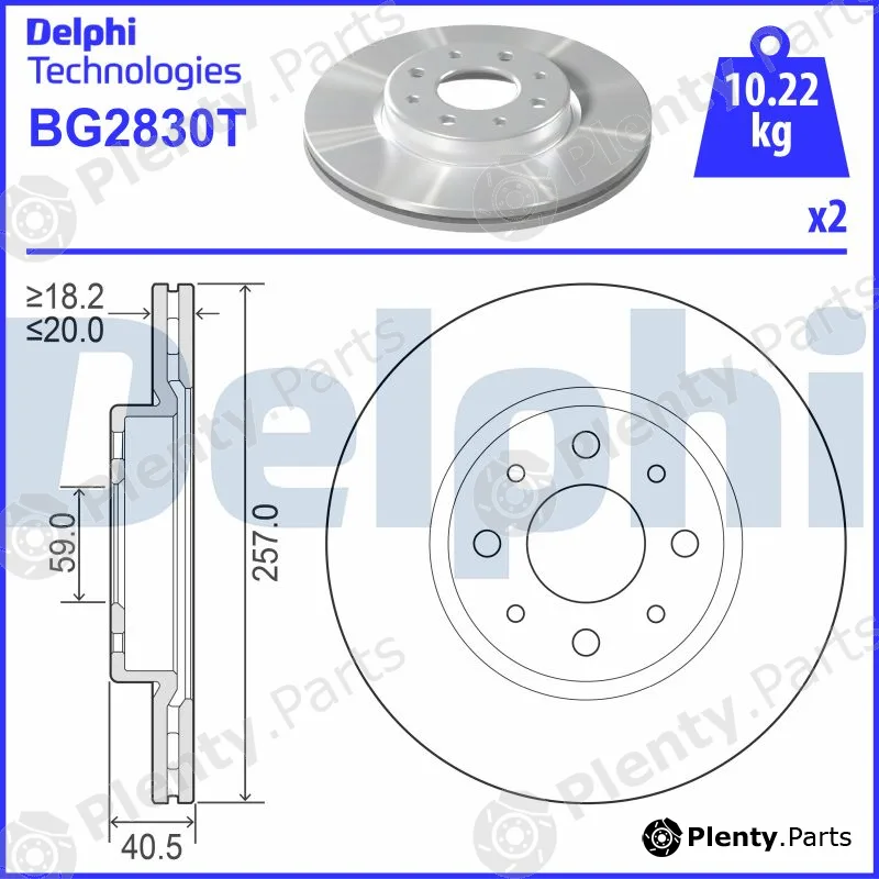 Delphi BG2830T — Brake Disc