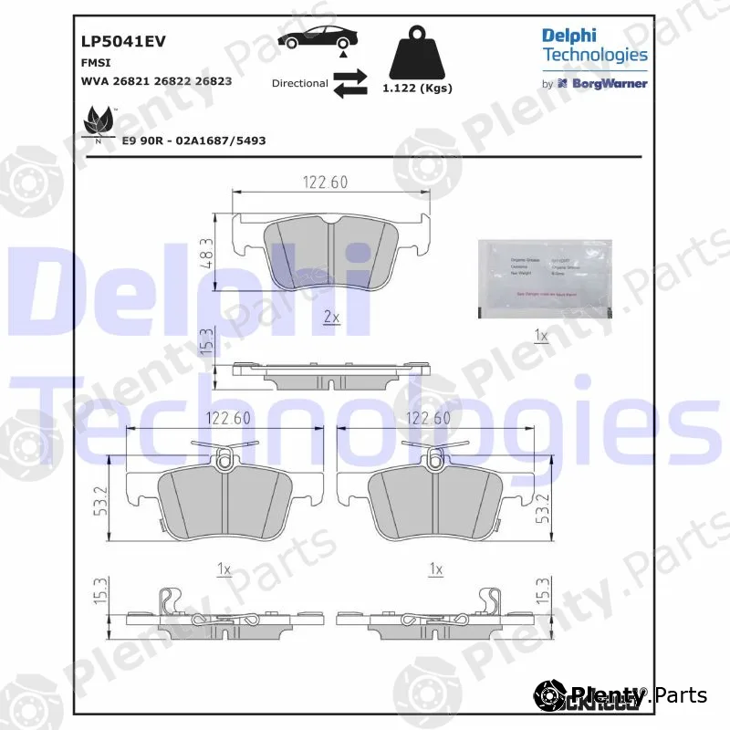 Delphi LP5041EV — Brake Pad Set, disc brake