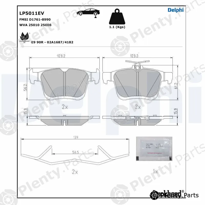 Delphi LP5011EV — Brake Pad Set, disc brake