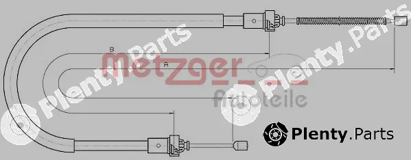 Metzger 10.6894 — Cable Pull, parking brake