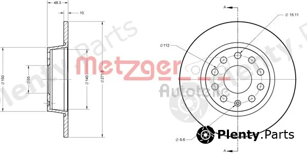 Metzger 6110108 — Brake Disc GREENPARTS