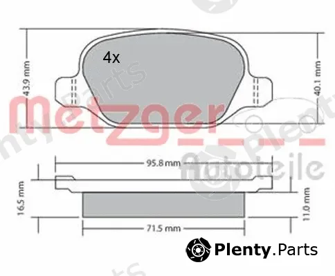 Metzger 1170141 — Brake Pad Set, disc brake
