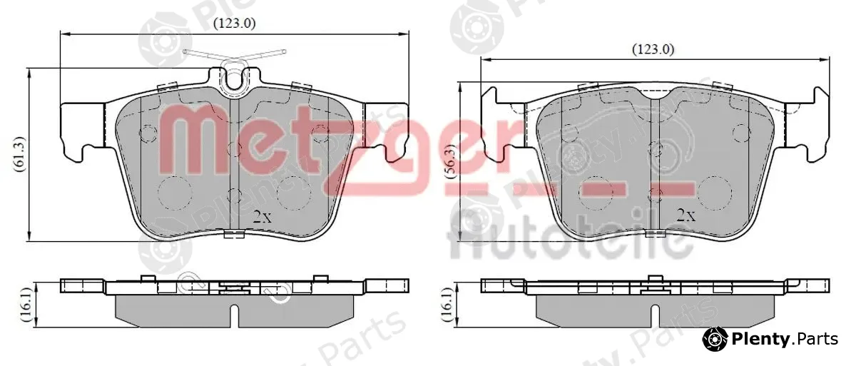 Metzger 1170829 — Brake Pad Set, disc brake GREENPARTS