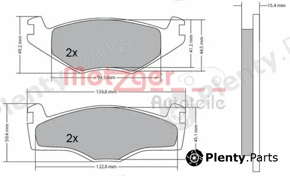Metzger 1170136 — Brake Pad Set, disc brake
