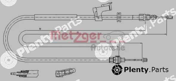 Metzger 11.5495 — Cable Pull, parking brake