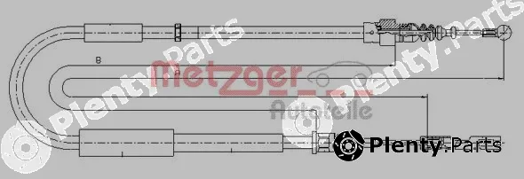 Metzger 10.7514 — Cable Pull, parking brake