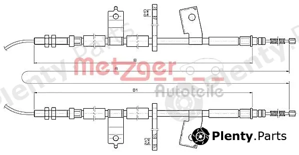 Metzger 17.3513 — Cable Pull, parking brake GREENPARTS