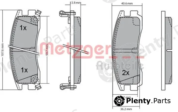 Metzger 1170187 — Brake Pad Set, disc brake