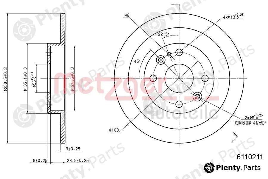Metzger 6110211 — Brake Disc