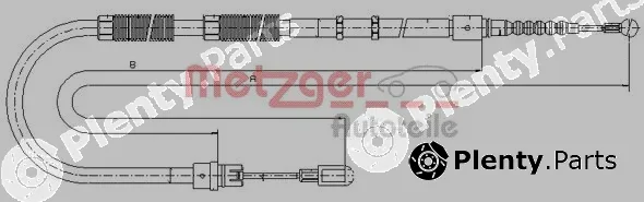 Metzger 10.7535 — Cable Pull, parking brake
