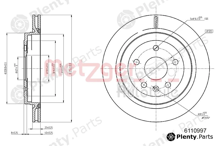 Metzger 6110997 — Brake Disc GREENPARTS