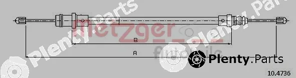 Metzger 10.4736 — Cable Pull, parking brake