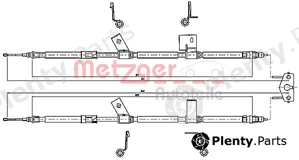 Metzger 11.5780 — Cable Pull, parking brake