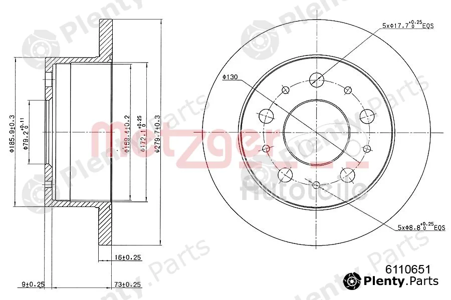 Metzger 6110651 — Brake Disc