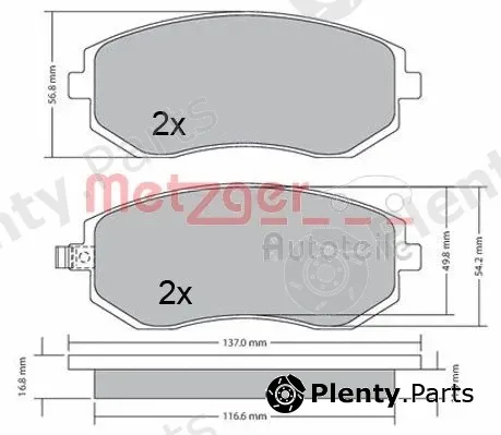 Metzger 1170312 — Brake Pad Set, disc brake